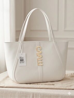 NWT Cavelli Class by Roberto Cavelli
Sandra Shopper Tote Bag White Asparagus